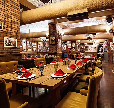 Warm dining room at Rangoli Kitchen + Bar